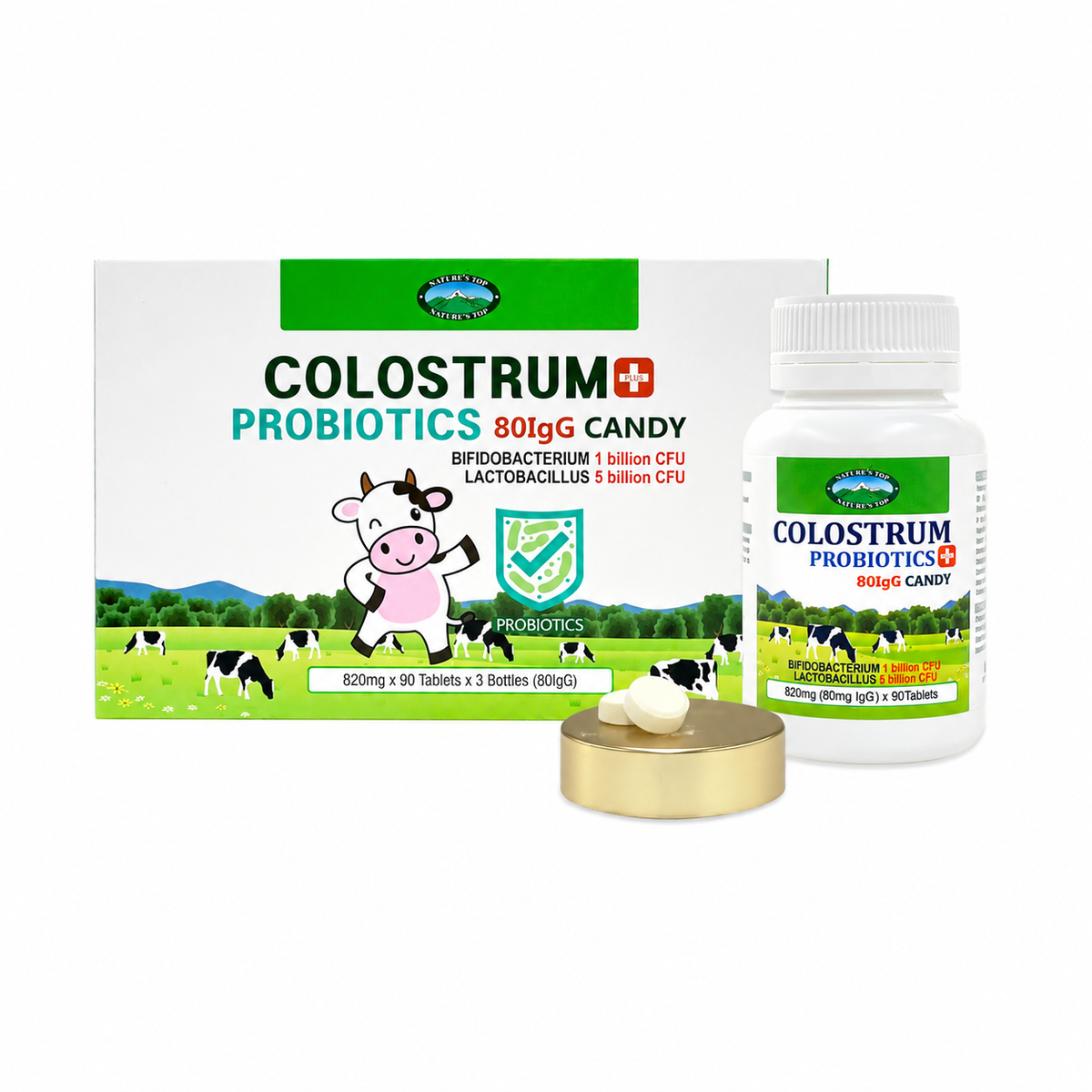 Nature’s Top Colostrum Plus Probiotics 80IgG Candy